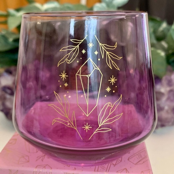 Purple Amethyst Crystal Healing Inspired Drinking Glass Bar Snifter W Gift Box - Picture 1 of 13